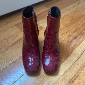 & other stories square toe croc booties